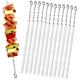 Barbecue skewers stainless steel 12 pieces kebab skewers stainless steel reusable skewer sticks 50 cm kebab grill for campfire or grill bowl