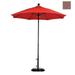 California Umbrella 7.5 ft. Complete Fiberglass Market Umbrella Pulley Open Black-Olefin-Straw