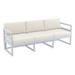 Siesta Mykonos Patio Sofa with Sunbrella Natural Cushion Silver & Gray