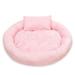 Extra Amazingly Luxury Soft Fluffy Comfort Pet Dog Cat Rabbit Bed Comforable Warm Pet Cushion Small Animal Bed For Small Medium Animals Round L Pink