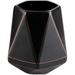 Ceramic Pencil Pen Holder for Desk Organizer Pencil Makeup Brushes Holder Cup Stand with Modern Gold Line Design for Office Home Desktop Supplies School Life (Black)