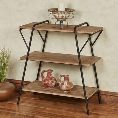 Leith Three Tier Shelf Floor Stand Natural Oak , Natural Oak