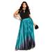 Pleated Ombre Maxi Dress - black