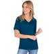 T-Shirt TRIGEMA "TRIGEMA V-Shirt aus 100% Bio-Baumwolle (kbA)" Gr. XL, blau (saphir, c2c) Damen Shirts Jersey