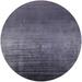 Ahgly Company Indoor Round Mid-Century Modern Purple Navy Blue Oriental Area Rugs 7 Round