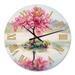 DESIGN ART Designart Japanese Cherry Blossom Tree on Little Idyllic IsLand Farmhouse wall clock 16 In. Wide x 16 In. High