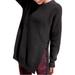 Athleta Sweaters | Athleta Tie Knot Sides Knit Crewneck Tunic Sweater West End Black Xs | Color: Black | Size: Xs