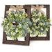 Anthropologie Wall Decor | Farmhouse Wall Decor Window Frames With Eucalyptus Wreath, 2 Pack Rustic Wood | Color: Brown/Green | Size: Os