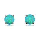 Anthropologie Jewelry | Green Opal Studs | Color: Green/White | Size: Os