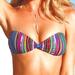 Victoria's Secret Swim | Nwot Victorias Secret Multicolored Rainbow Striped Strapless Bikini Top Small | Color: Pink/Purple | Size: S