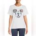 Disney Tops | Disney White Mickey Embroidered Tee, Size M | Color: Blue/White | Size: M