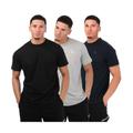 DKNY Mens 3 Pack Embroidered Logo T-Shirt in Black silver - Black & Silver Cotton - Size Medium