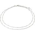 Pilgrim Silver Double Elka Anklet - Silver