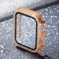 Verre en diamant + coque pour Apple Watch protection d'écran antichoc pour Apple Watch série 8 7 6