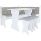 Mobilier1 - Coin repas Reading 100, Blanc + Alfa 13, Stratifié, Tapisserie - Blanc + Alfa 13