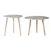 A&B Home Cherry Blossom Top with Brown Legs Side Tables (Set of 2)