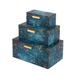 A&B Home - Rectangular Decorative Boxes - Set of 3 - Blue