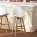 Plastic Bar Stools with Wooden Frame and Upholstered Seat Cushion