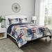 Patchwork Nautical Quilted Blanket Colorful Bedspread Full/Queen