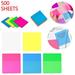 FUSSWIND 500 Pcs Transparent Sticky Notes Pad Waterproof self-Adhesive Waterproof Translucent Color Memo Pad 3x3