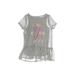 Epic Threads Short Sleeve Top Gray Marled Scoop Neck Tops - Kids Girl's Size Small