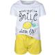 Boboli - T-Shirt Smile Mit Shorts In Weiß/Gelb, Gr.104