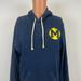 Adidas Shirts | Adidas Michigan Wolverines Henley Hoodie Sweatshirt Vtg 90s Ncaa College Sewn L | Color: Blue | Size: L