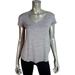 American Eagle Outfitters Tops | American Eagle Soft & Sexy Tee Size Xs High Low Stretch V-Neck Striped Gray | Color: Gray | Size: Xs