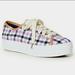 Kate Spade Shoes | Kate Spade Keds Triple Kick Platform Gingham Plaid Print Sneakers | Color: Purple/Tan | Size: 10