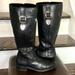 Coach Shoes | Coach Black Leather Knee High Moto Riding Boots Sz 7-1/2 | Color: Black/Gold | Size: 7.5