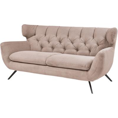 2,5-Sitzer 3C CANDY "Beatrice, extravagantes Megasofa, bequem, Küchensofa", rosa (rosé), B:200cm H:94cm T:95cm, 88% Polyester, 12% Polyacryl, Sofas, mit Rückensteppung im Rautenmuster, in Samt Optik oder in Breitcord Image