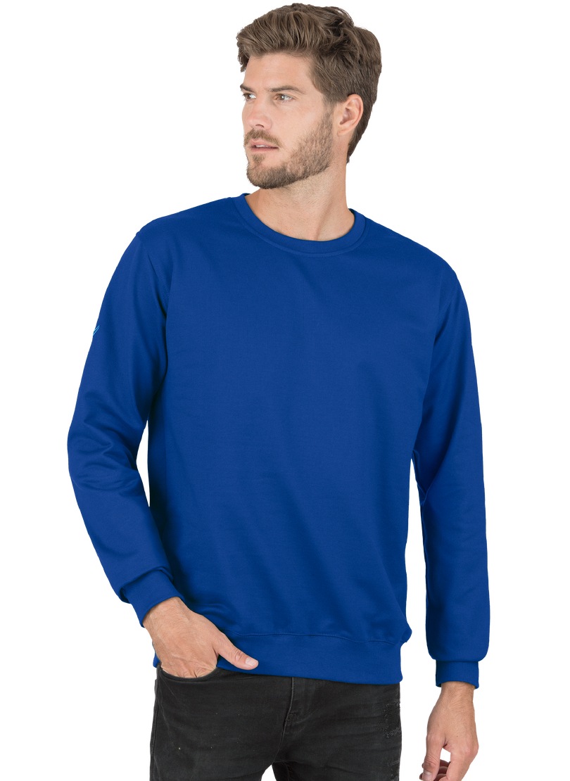 Sweatshirt TRIGEMA "TRIGEMA Sweatshirt", Herren, Gr. 4XL, blau (royal), 70% Baumwolle, 30% Polyester, Basic, Sweatshirts Image