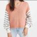 Madewell Sweaters | Madewell Color Block Striped Balloon Sleeve Alpaca Wool Blend Sweater | Color: Brown/Orange | Size: S