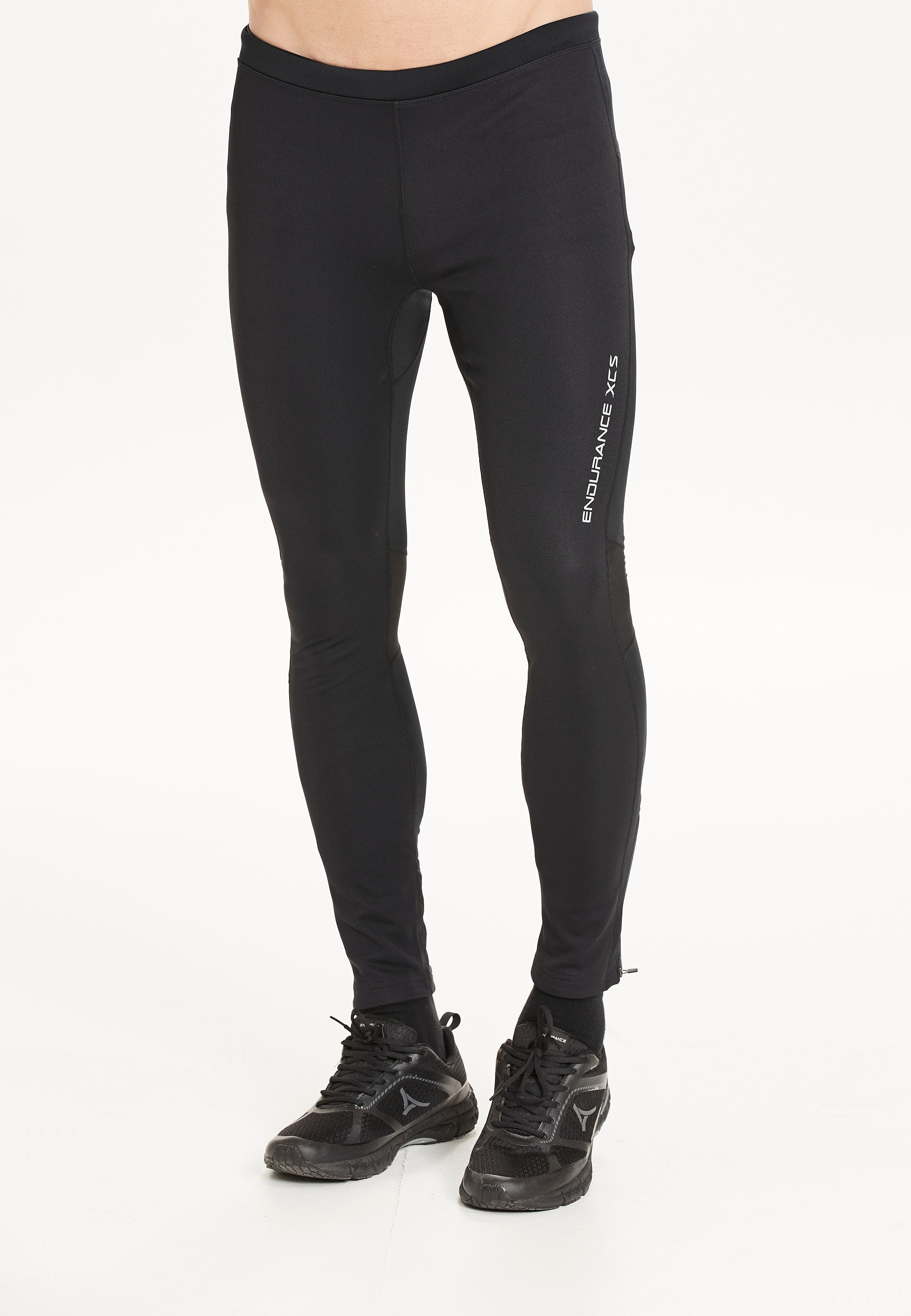 Trainingstights ENDURANCE "Navotas", Herren, Gr. XXL, US-Größen, schwarz, 90% Polyester, 10% Elasthan, unifarben, lang, Hosen, mit praktischen Reflektoren Image