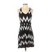 H&M Casual Dress - A-Line Scoop Neck Sleeveless: Black Chevron/Herringbone Dresses - Women's Size X-Small