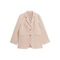 Oversized Linen Blend Blazer - Beige