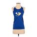 Alleson Athletic Active Tank Top: Blue Solid Activewear - Women's Size Small