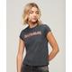 Superdry Women's Women's Classic Iron Maiden Cap Sleeve T-Shirt, Dark Grey, Size: 12