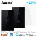 Interrupteur mural tactile intelligent wi-fi 433MHZ 1/2/3/4 boutons commande vocale via