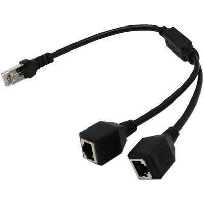 Osqi - RJ45-Netzwerk-Splitter-Adapterkabel, 1 Stecker auf 2 Buchsen-Anschlüsse, Image