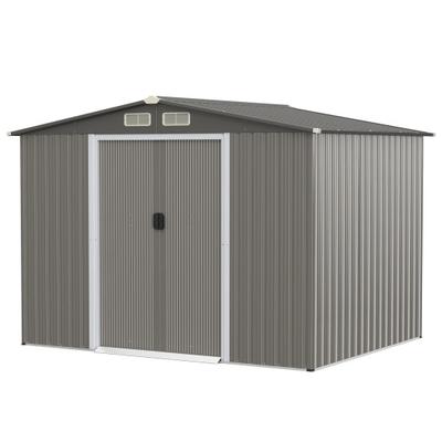 Costway 8 x 6 Feet Galvanized Steel Storage Shed f...