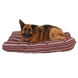 Indoor Outdoor Jamison Faux Gusset Dog Bed, 48" L X 36" W X 4" H, Red Striped, X-Large