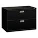 HON HON692LP 2 Drawer Lateral File with Lock - Black - 42 in.
