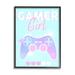 Gamer Girl Pastel Controller Art for Kids Graphic Art Black Framed Art Print Wall Art