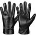 Men s Genuine Sheepskin Leather Winter Gloves Cashmere Lined Driving Motorcycle Gloves with Warm Touchscreen (One Size Fits All).