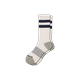 Vintage Stripe Calf Sock - White Navy - Large - Bombas