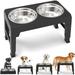 Elevated Dog Bowls Adjustable Raised Dog Bowl Stand with Double Stainless Steel Dog Food Bowls Adjusts to 4 Heights 3.1â€� 8.6â€� 10.2â€� 11.8â€� for Small Medium Large Dogs and Pets