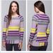 Lululemon Athletica Tops | Lululemon Race Your Pace Striped Long Sleeve Top Size 4 | Color: Gray/Purple | Size: 4