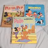 Disney Accents | 3 Vintage Disney Mickey And Pluto A Little Golden Books | Color: Black/Blue | Size: Os