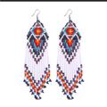 Free People Jewelry | Free People White Beaded Southwestern Earrings | Color: White | Size: Os